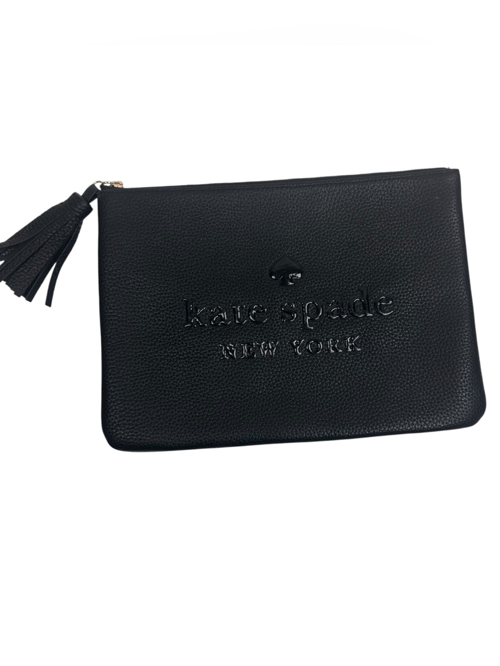 Kate Spade New York Black Pebbled Leather Pouch Bag